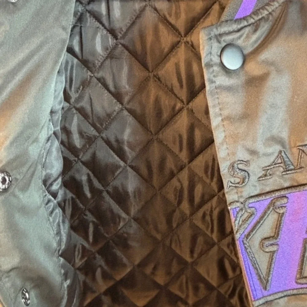 Ultra Game Jacket Los Angeles Lakers Varsity Bomber XS‎ Black Purple NBA